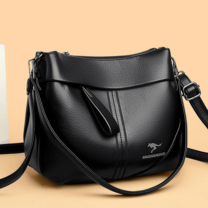 Women’s Large Capacity PU Leather Tote Bag – Elegant Shoulder & Crossbody Handbag