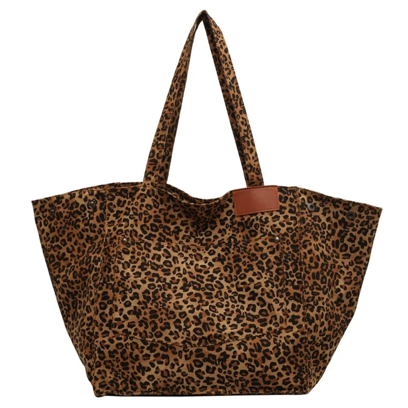 Leopard Print Tote Bag – Large, Vintage & Stylish