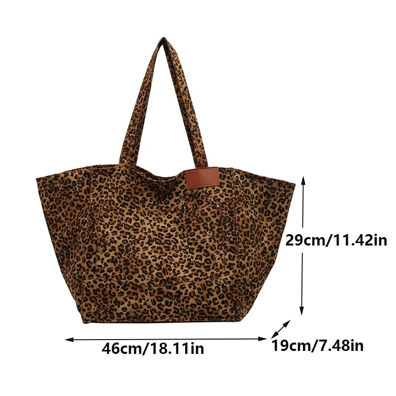 Leopard Print Tote Bag – Large, Vintage & Stylish