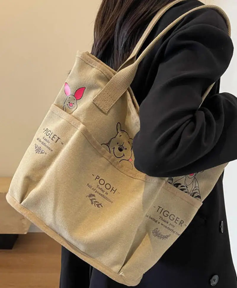 MINISO Tote Bag – Cartoon Style & Large Capacity