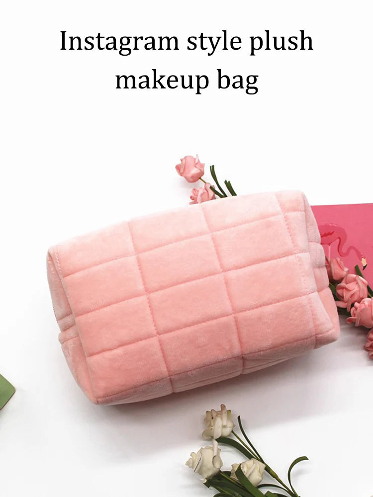 Soft Cosmetic Pouch with Zipper Closure