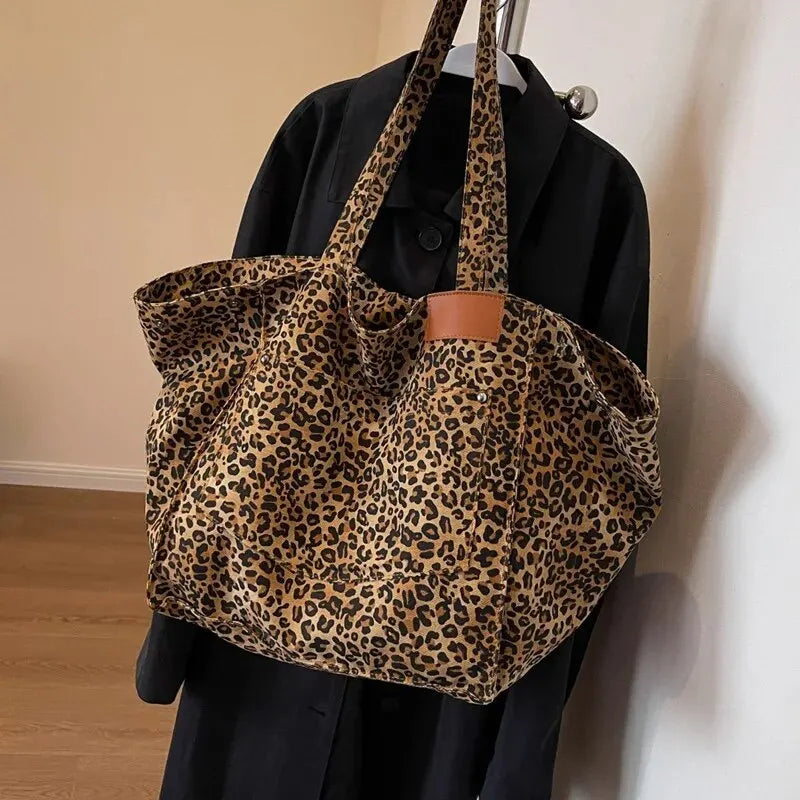 Leopard Print Tote Bag – Large, Vintage & Stylish