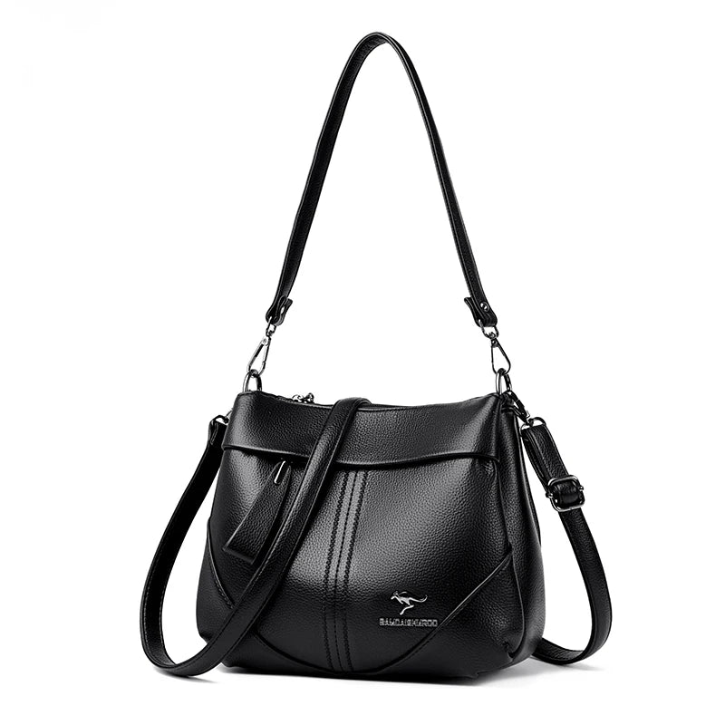 Women’s Large Capacity PU Leather Tote Bag – Elegant Shoulder & Crossbody Handbag