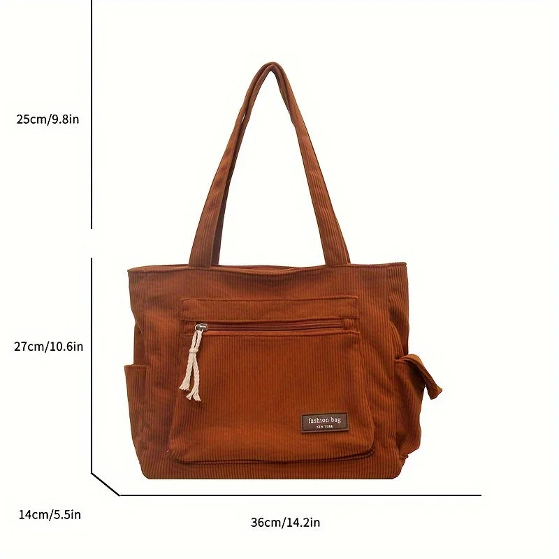 Corduroy Shoulder Bag – Soft, Trendy & Versatile