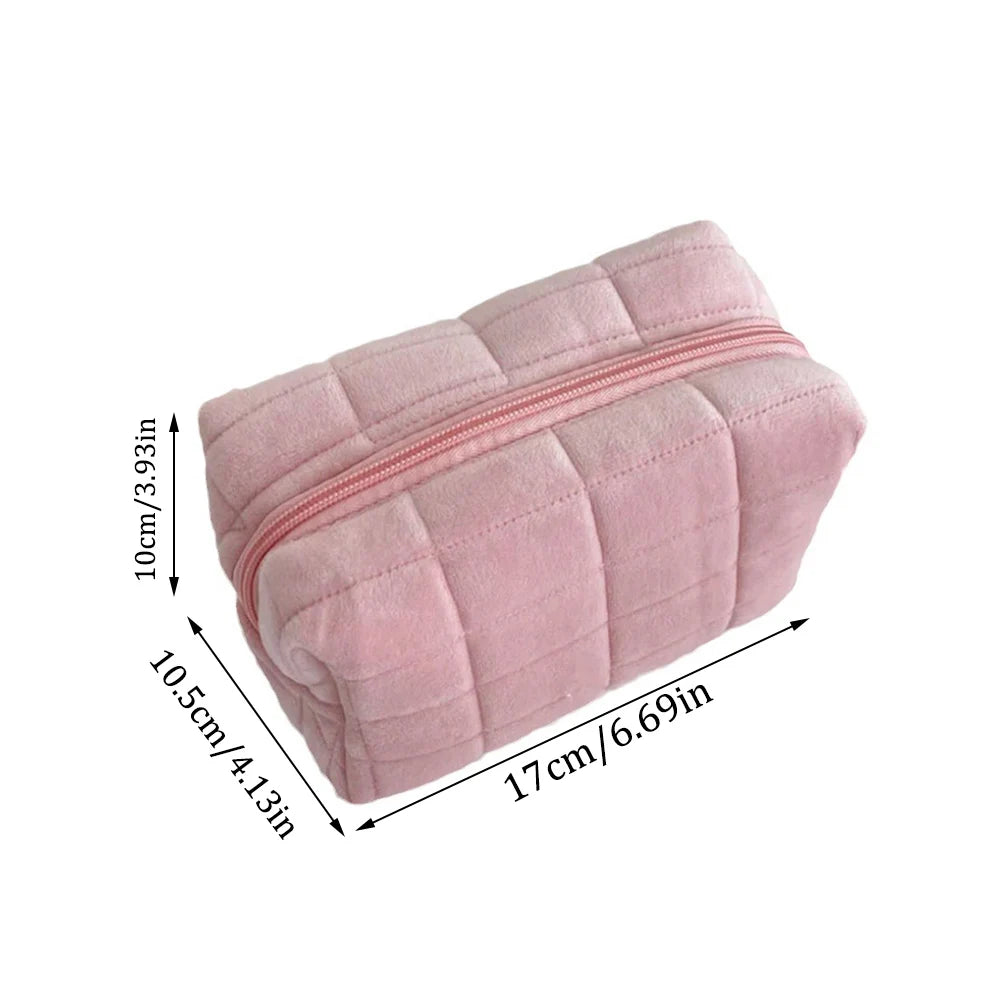 Soft Cosmetic Pouch with Zipper Closure
