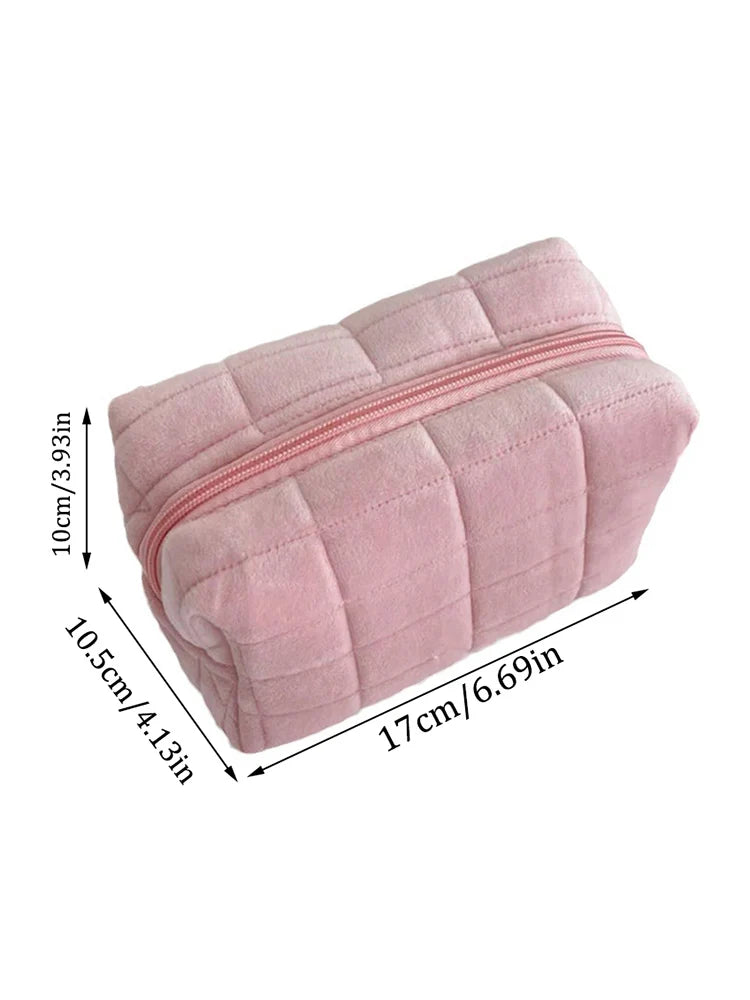 Soft Cosmetic Pouch with Zipper Closure