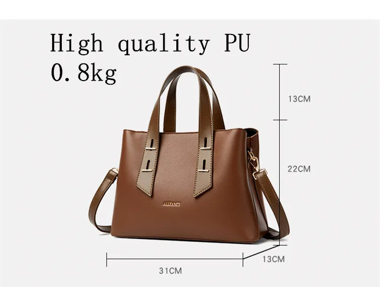High-Capacity Retro PU Leather Crossbody Handbag for Women – Classic Fashion Shoulder Bag