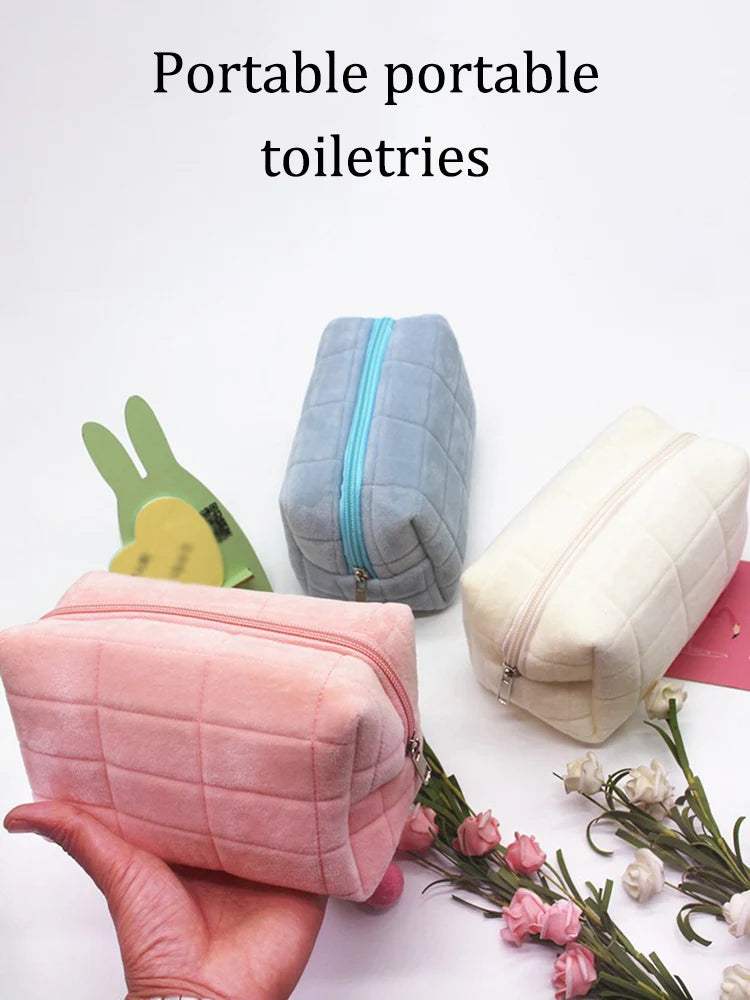 Soft Cosmetic Pouch with Zipper Closure