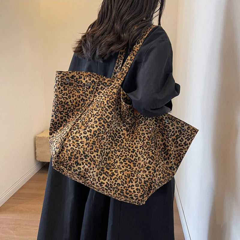 Leopard Print Tote Bag – Large, Vintage & Stylish