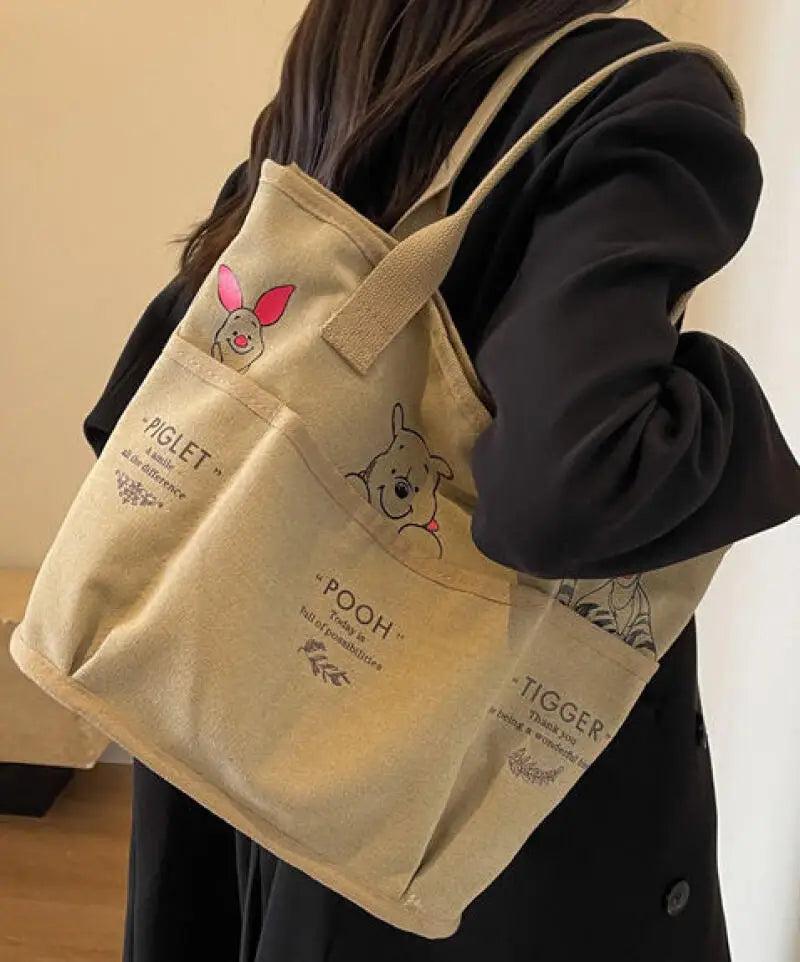 MINISO Tote Bag – Cartoon Style & Large Capacity