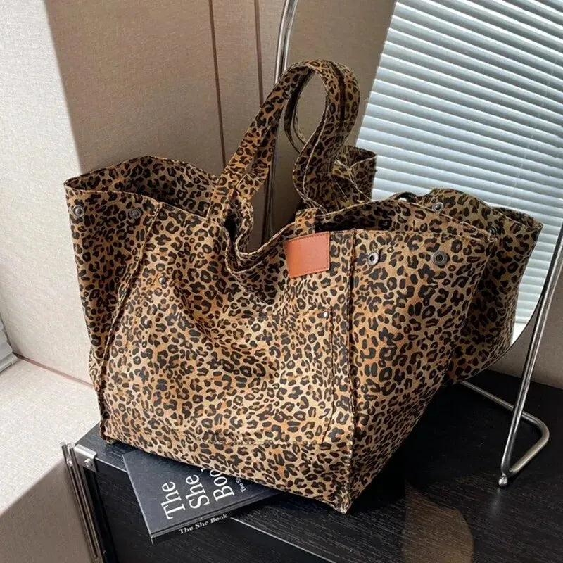 Leopard Print Tote Bag – Large, Vintage & Stylish