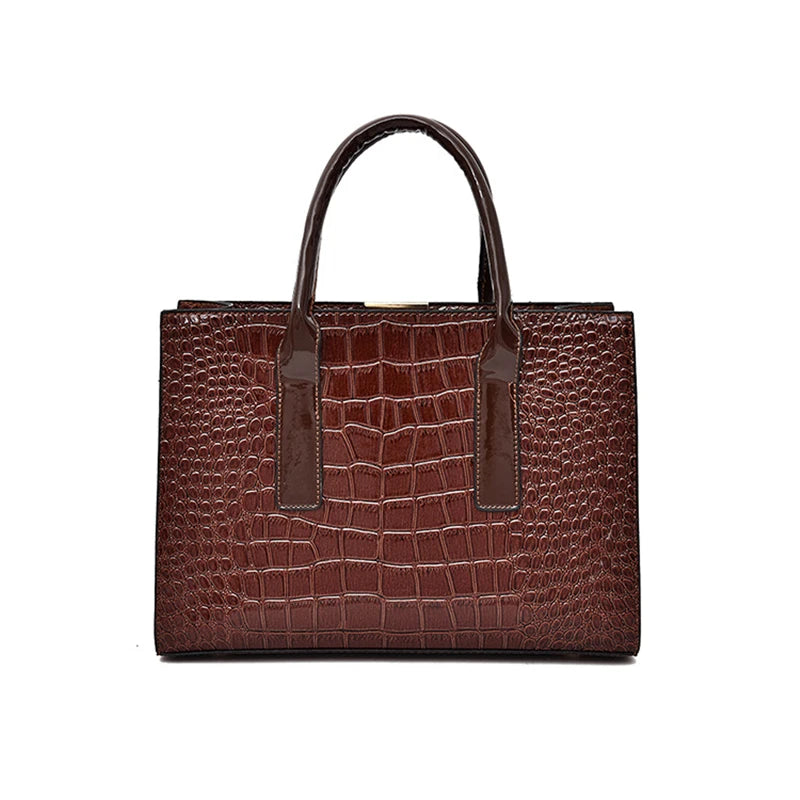 Patent Leather Crocodile Crossbody Bag – Elegant Women’s Shoulder Handbag