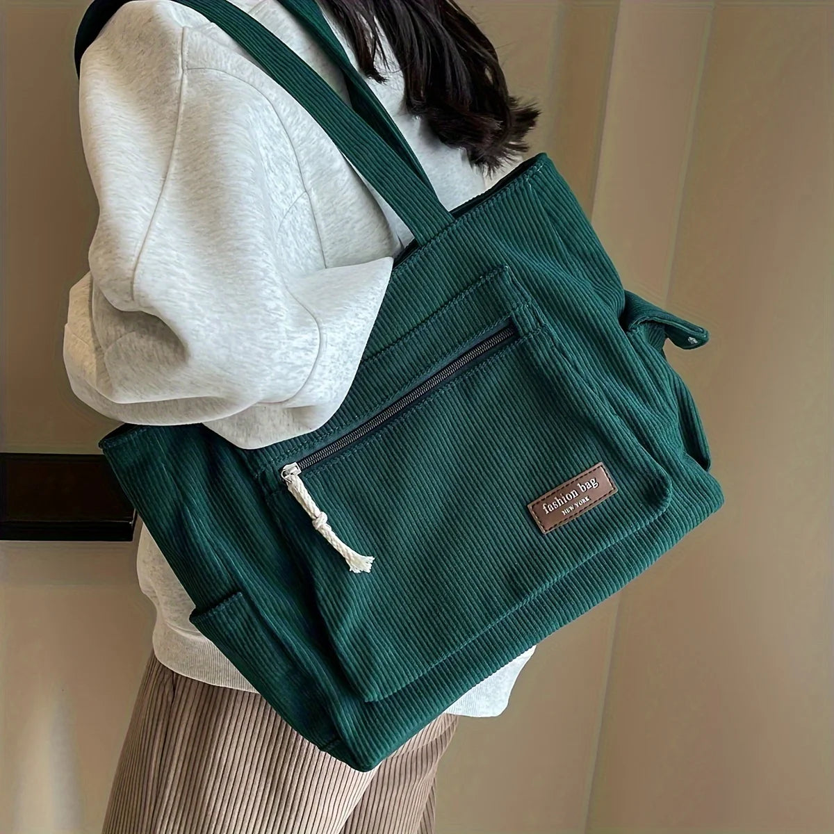 Corduroy Shoulder Bag – Soft, Trendy & Versatile