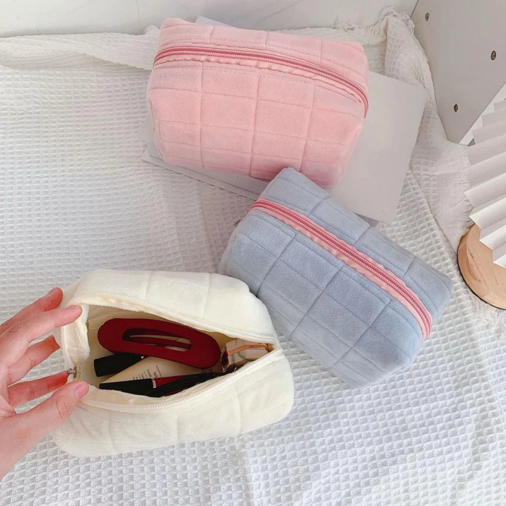 Soft Cosmetic Pouch with Zipper Closure
