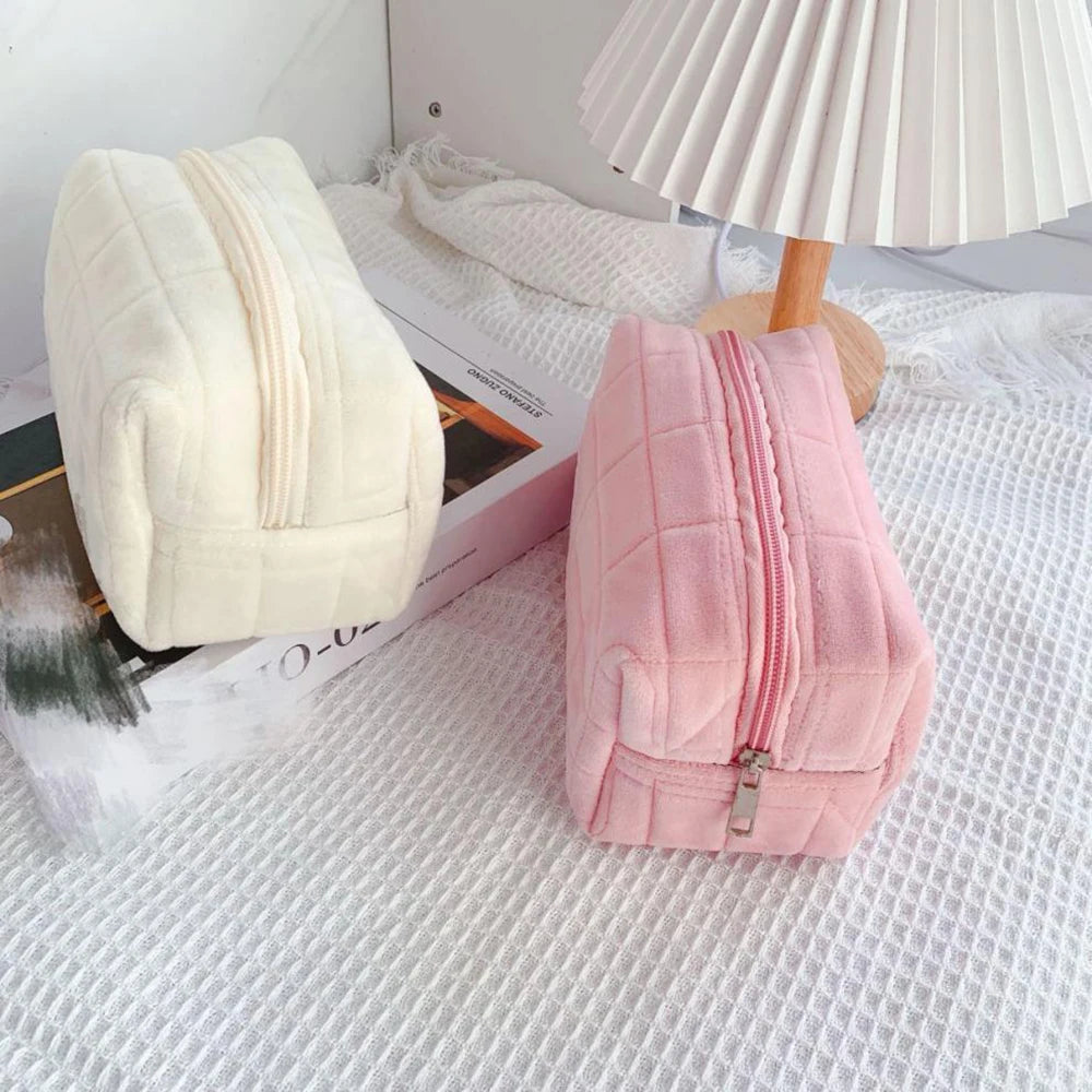 Soft Cosmetic Pouch with Zipper Closure