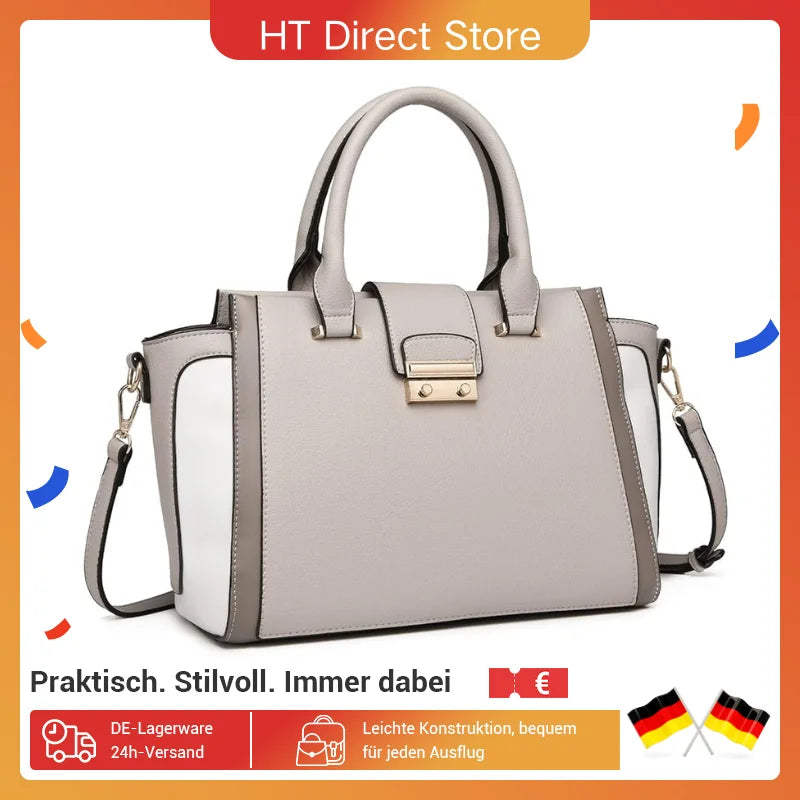 Miss Lulu WOMEN'S Handbag-Retro PU leather Handle bag & shoulder bag, Shopper for Work/Shopping/Holiday