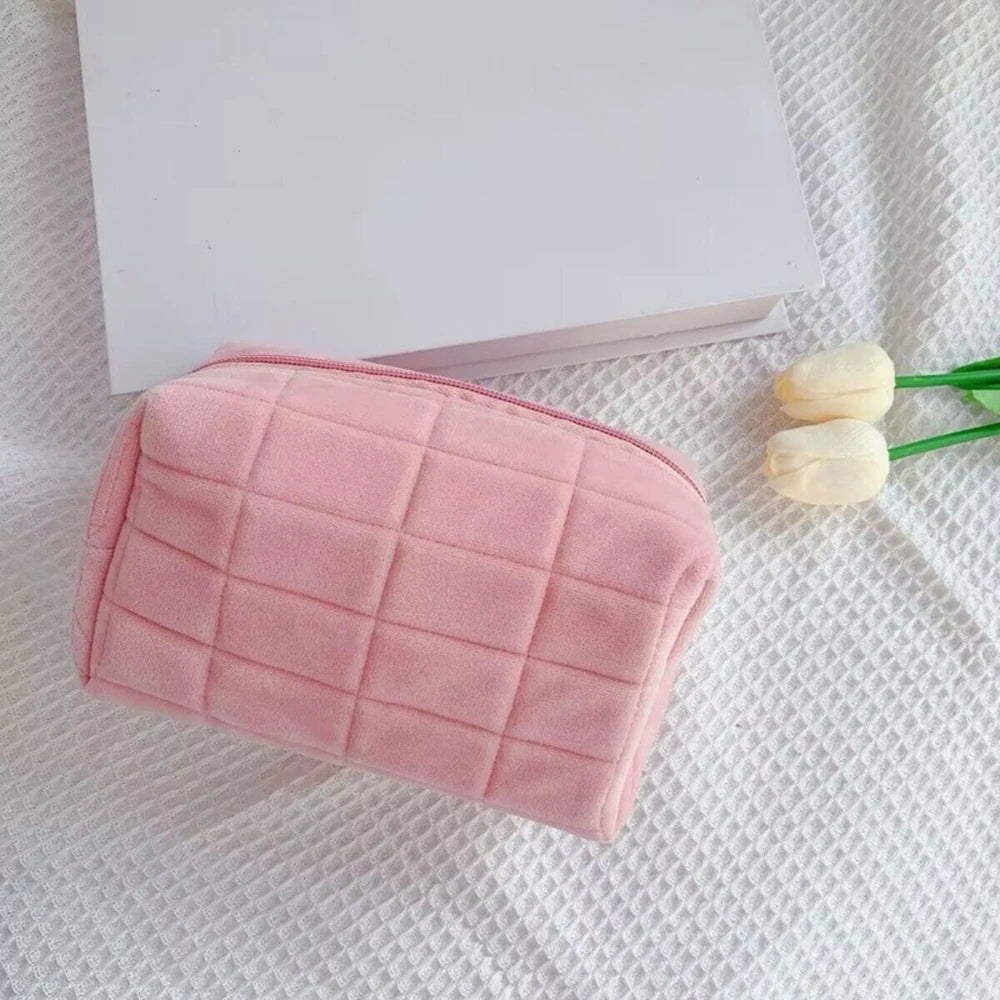 Soft Cosmetic Pouch with Zipper Closure