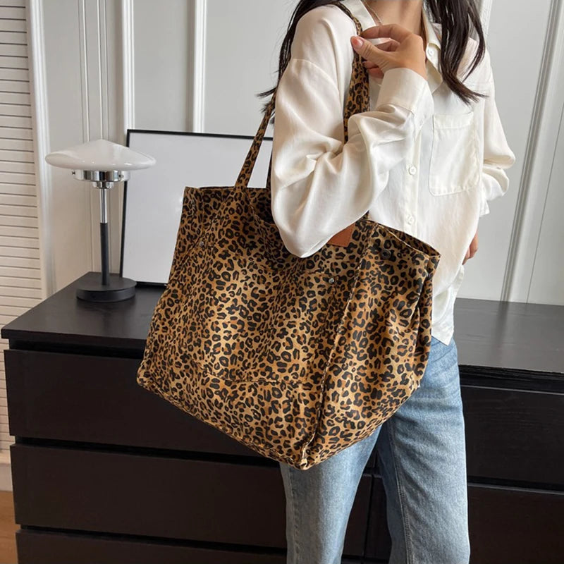 Leopard Print Tote Bag – Large, Vintage & Stylish