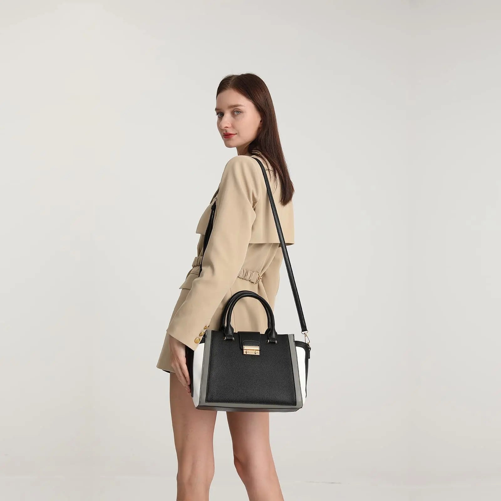 Miss Lulu WOMEN'S Handbag-Retro PU leather Handle bag & shoulder bag, Shopper for Work/Shopping/Holiday