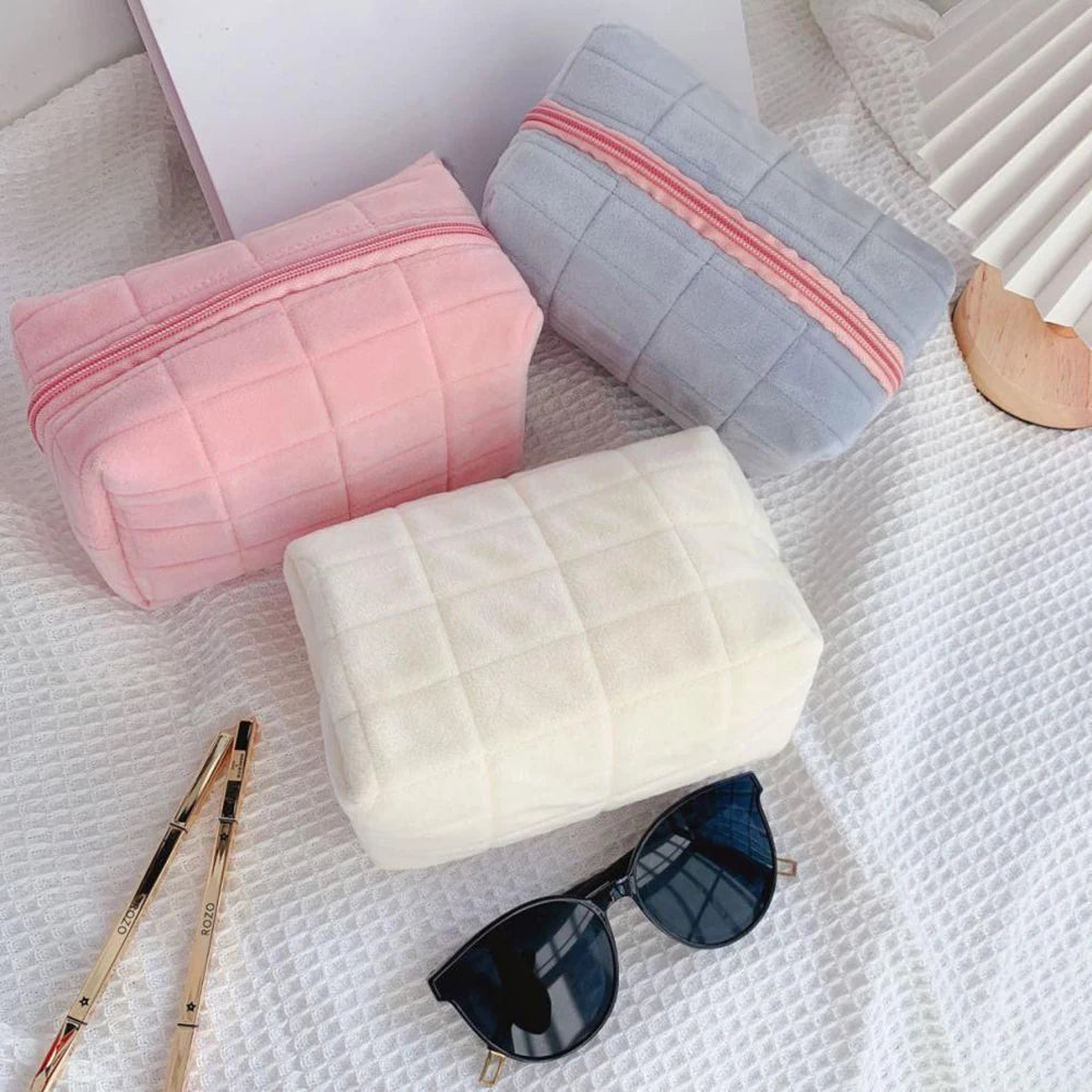 Soft Cosmetic Pouch with Zipper Closure