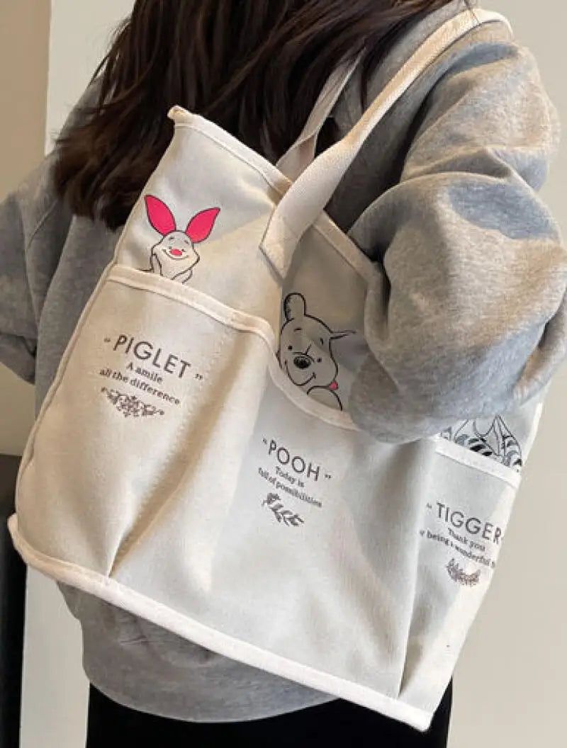 MINISO Tote Bag – Cartoon Style & Large Capacity