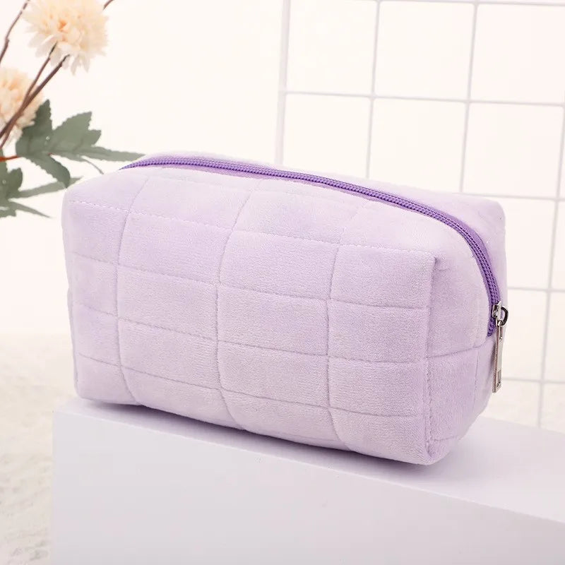Soft Cosmetic Pouch with Zipper Closure