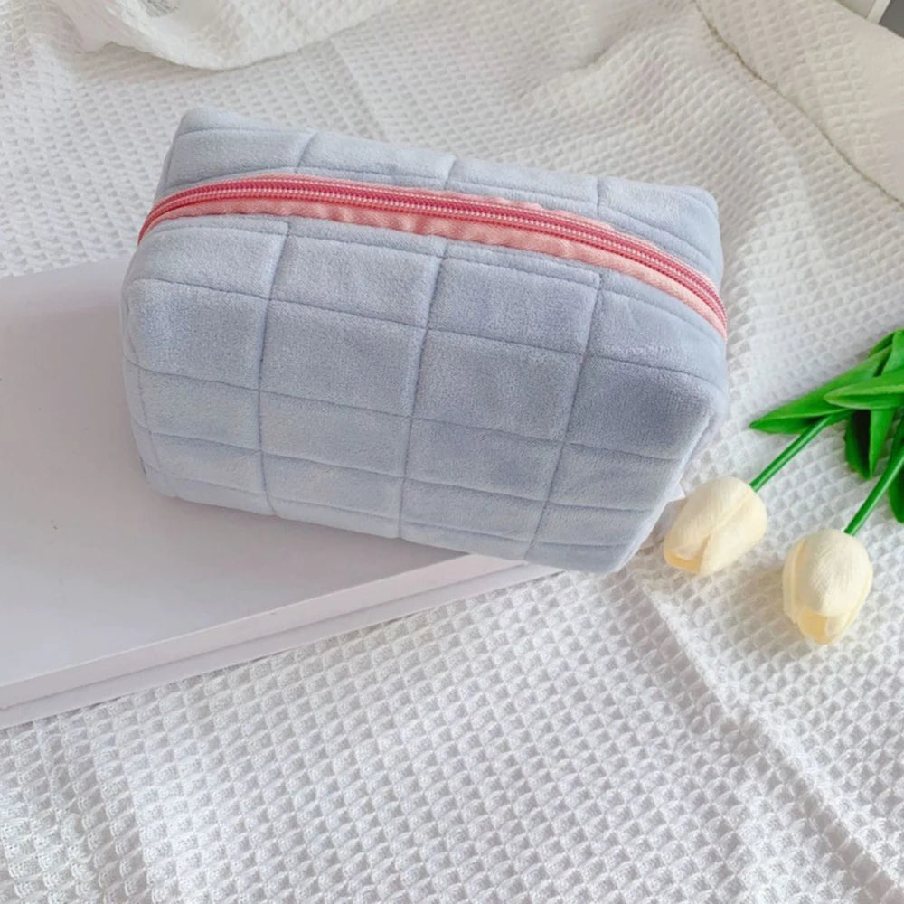 Soft Cosmetic Pouch with Zipper Closure