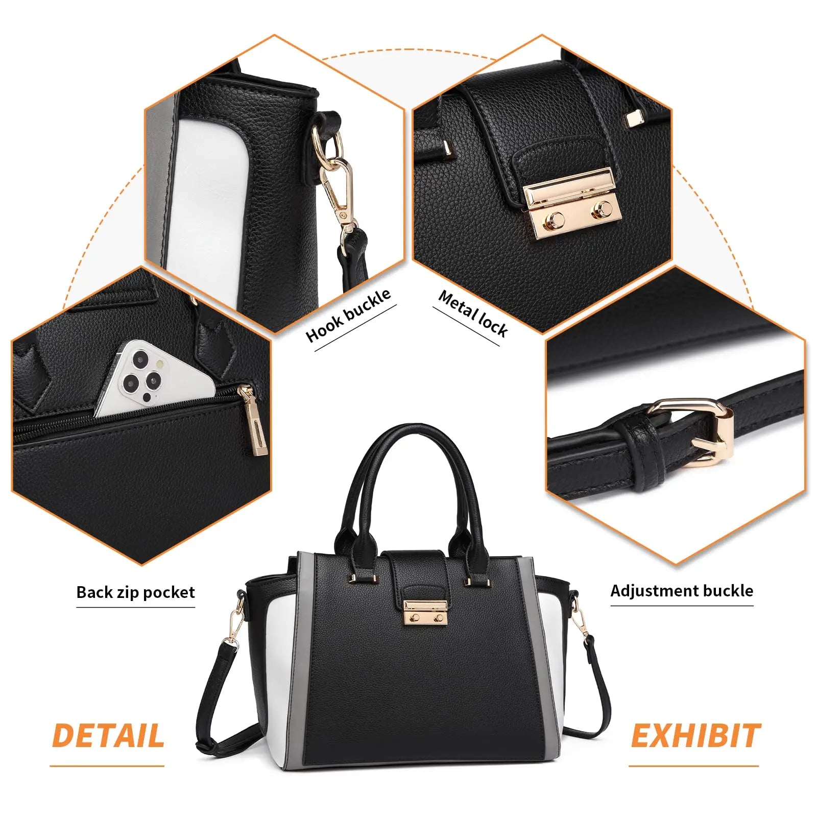Miss Lulu WOMEN'S Handbag-Retro PU leather Handle bag & shoulder bag, Shopper for Work/Shopping/Holiday