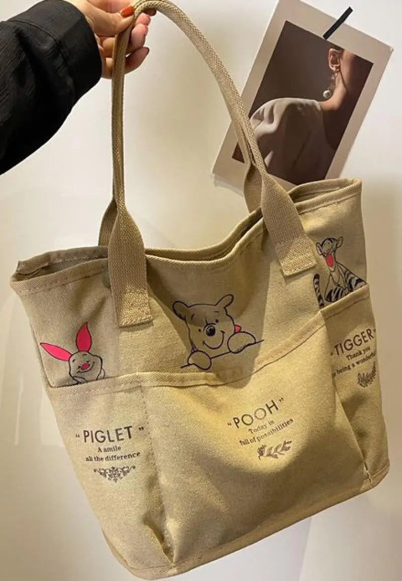 MINISO Tote Bag – Cartoon Style & Large Capacity