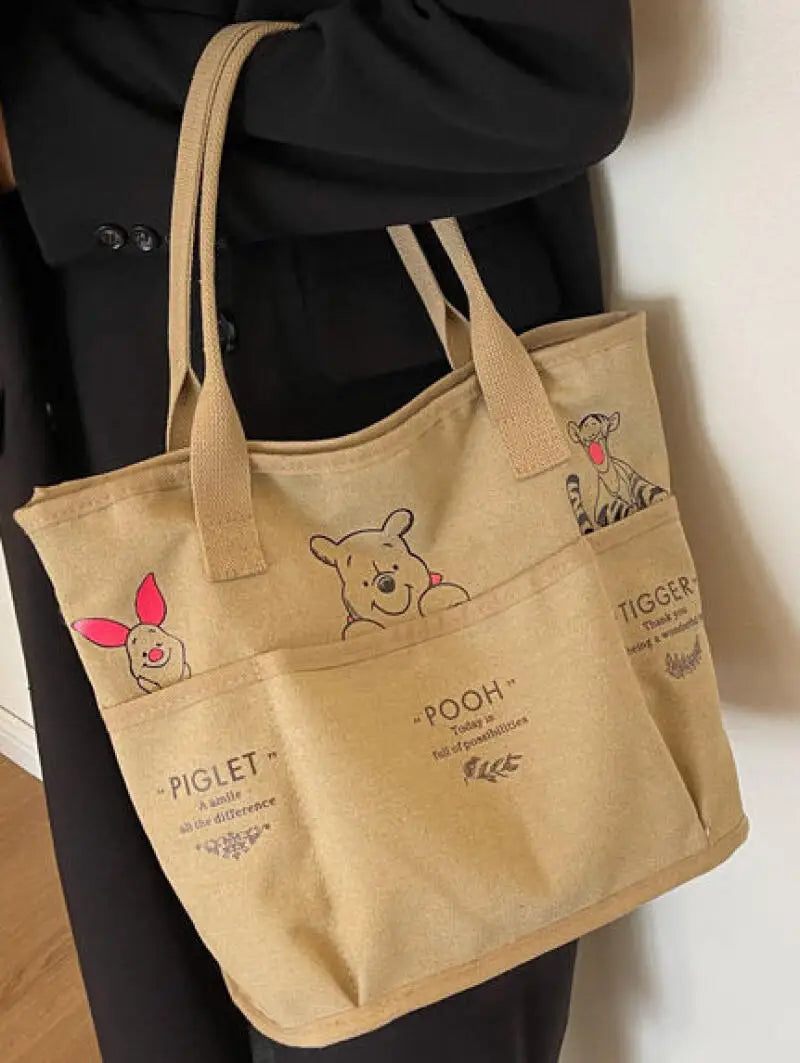 MINISO Tote Bag – Cartoon Style & Large Capacity